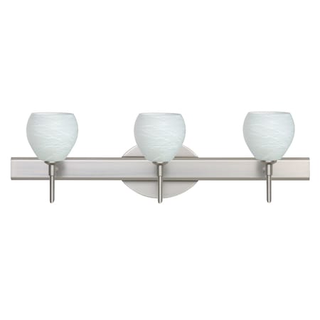 Besa Lighting Tay Tay Vanity, Cocoon, Satin Nickel Finish, 3x40W Halogen 3SW-560560-SN